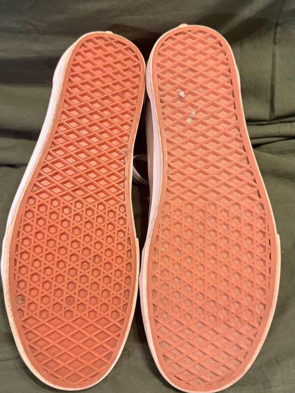Vans Low-Top Sneakers with Red Checker Stripe on Cream Upper